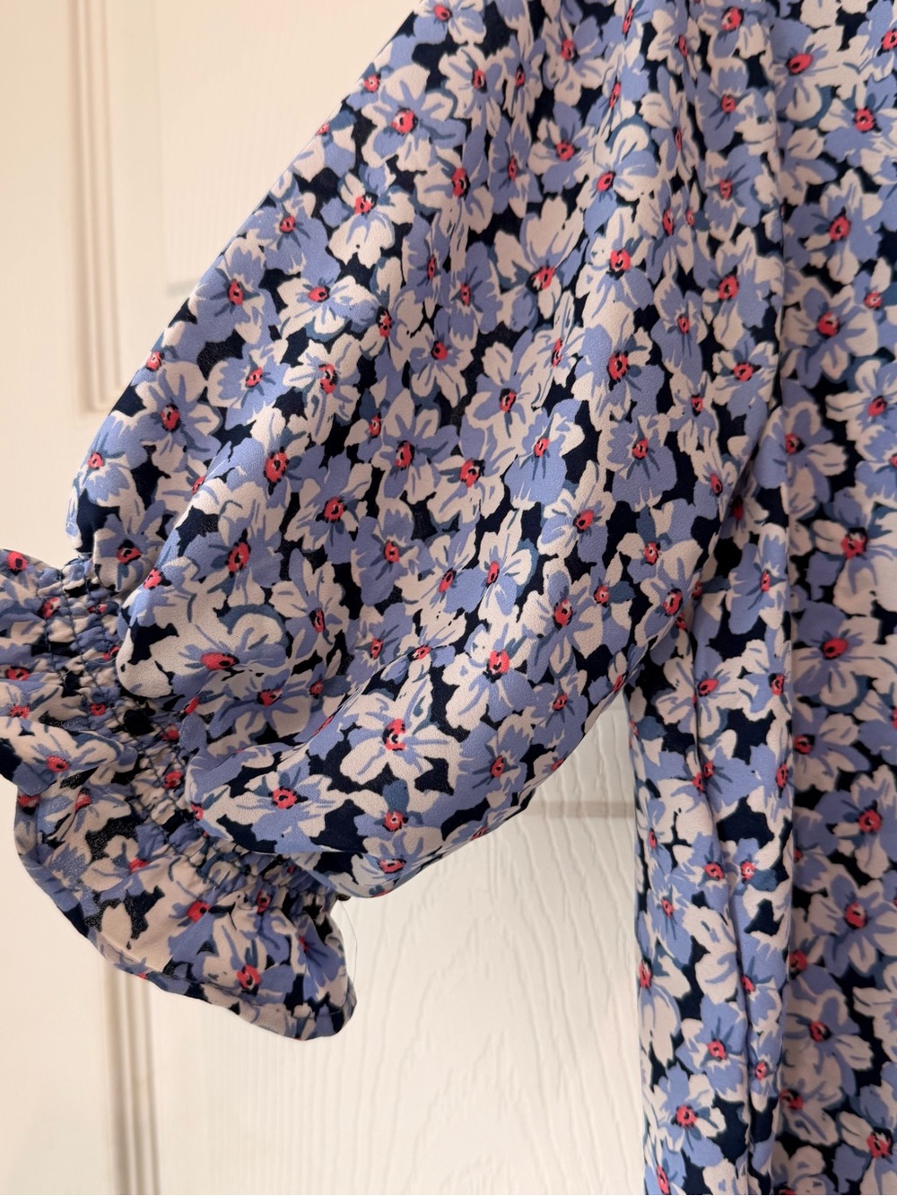Floral Puff Sleeve Women's Top in Lavender